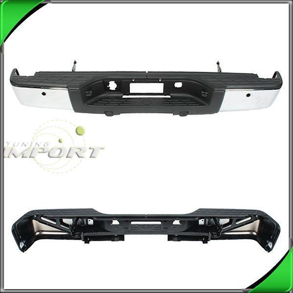 07-11 silverado sierra 1500 chrome w/ sensor holes rear step bumper bar w/ pad