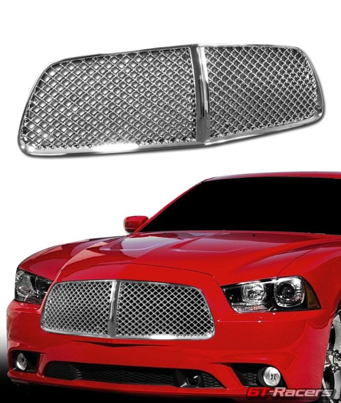Chrome sport sytle mesh front hood bumper grill grille 2011-2013 dodge charger