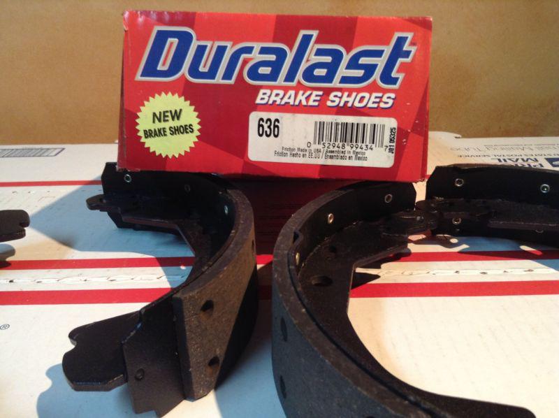 Duralast 636 rear brake shoes set, semi metallic, complete rear axle set