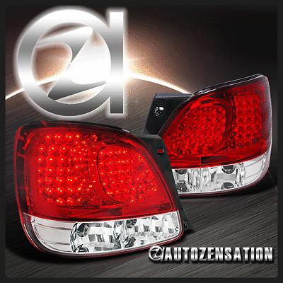 Lexus 98-05 gs300 400 430 red clear led rear tail brake lights pair