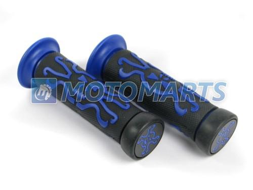 7/8" 22mm blue handlebar hand grips for cbr 600 900 1000 rr 954 919 923 1100xx