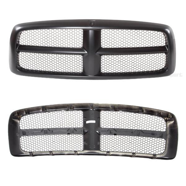 02-05 dodge ram 1500 truck front grille honey comb grid smooth plastic black new