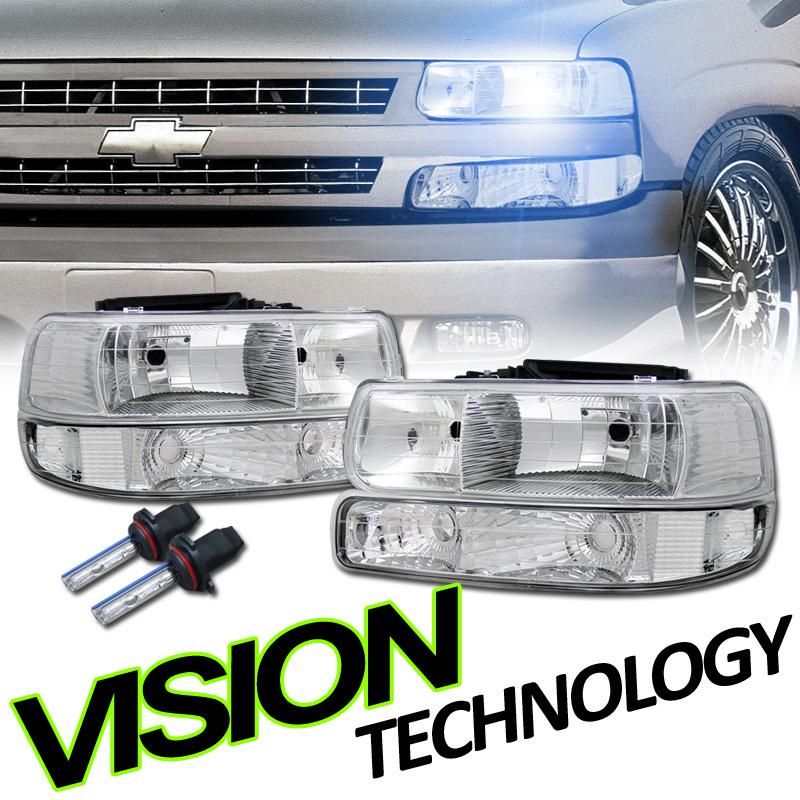 8000k hid 99-02 silverado 00-06 suburban/tahoe head lights+turn signal bumper