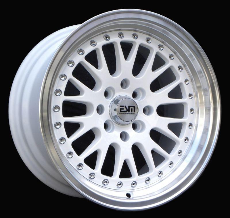 White 16x8 16x9 16" ccw style wheels esm 007 4x100x114.3 cb67.1 peugeot