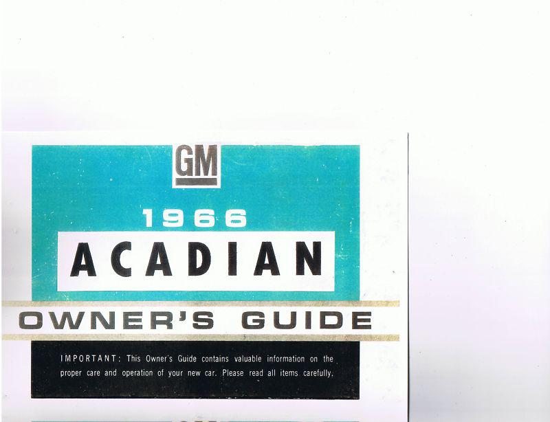 1966 acadian (pontiac of canada)  owners  manual, new, unreserved