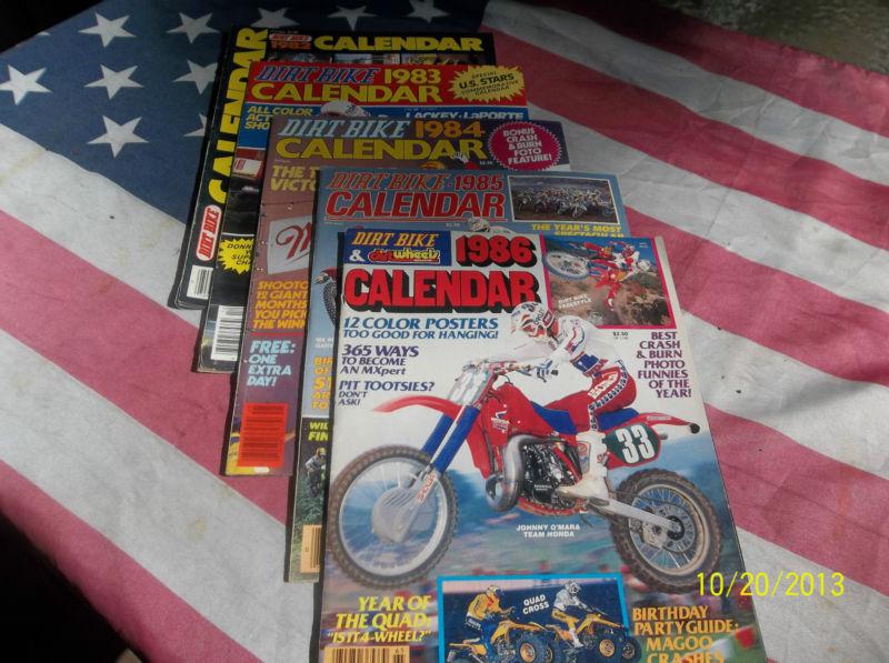 5 dirt bike magazine calenders 1982 1983 1984 1985 1986 cr yz rm kx ktm husky