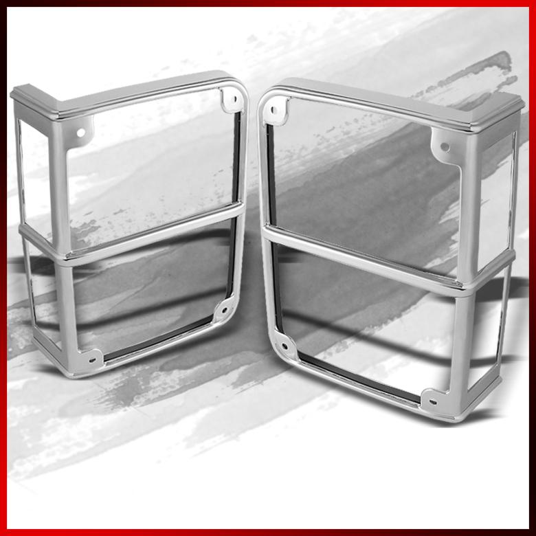 07-13 jeep wrangler sport triple chrome plated tail light bezel cover pair kit