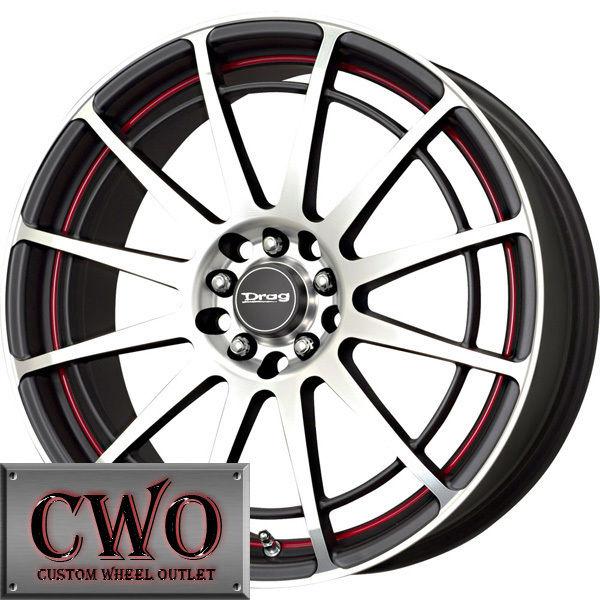 17 gunmetal drag dr-42 wheels rims 4x100/4x114.3 4 lug civic integra versa mini