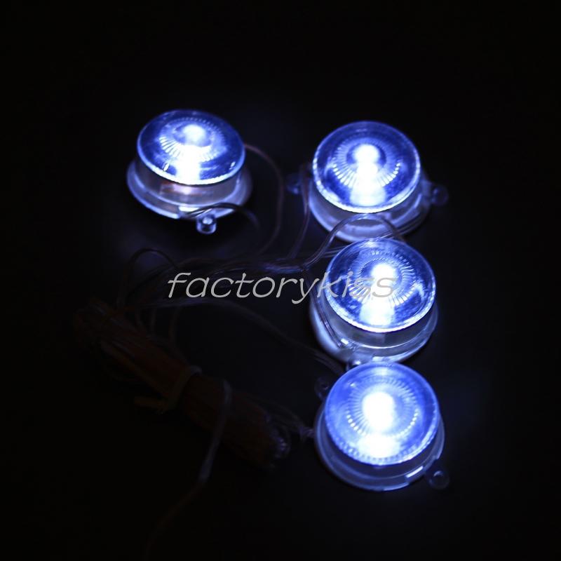  2pcs car waterproof round led floor undercar light decorative lamps white