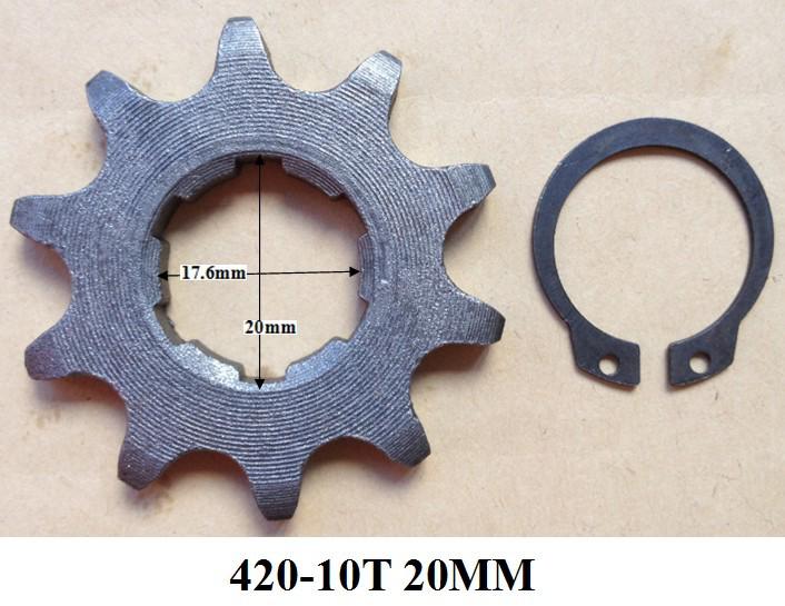 420 10t 10 tooth front engine sprocket 20mm inner pit dirt bike parts go kart 