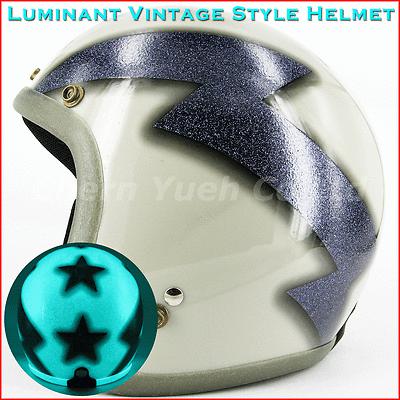 Open face helmet luminant/dark blue stars for motorcycle bobber cafe racer     