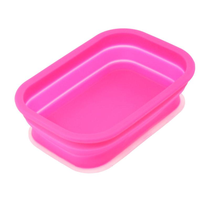 Retangle shape phone coins sunglasses magenta silicone foldable storage for cars