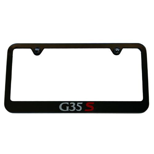 2007 2008 infiniti g35s sport license plate frame black coated chrome