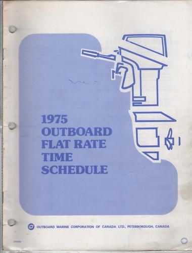 1975 outboard  flat rate time schedule  manual