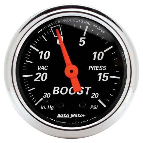 Auto meter 1471 designer black; mechanical boost/vacuum gauge