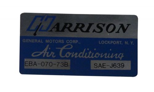 1973 oldsmobile harrison ac evaporator box decal