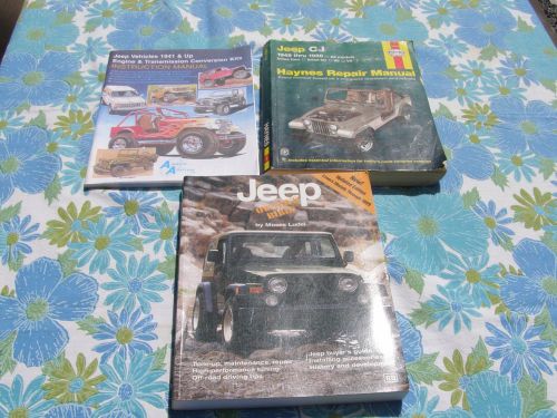 Nice set of 3 repair manuals for jeep cj 1949-1986