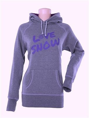 Divas snowgear love snow womens pull over hoodie purple