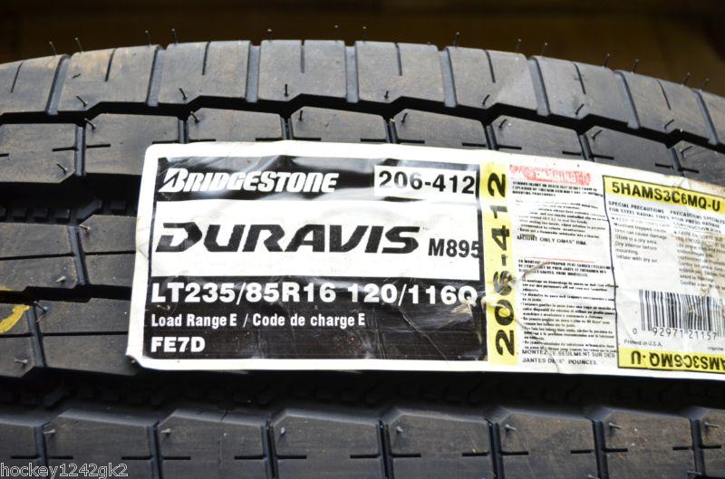 1 new lt 235 85 16 lre 10 ply bridgestone duravis m895 tire