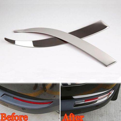 2x stainless rear fog light lamp eyelid eyebrow cover trim for tiguan 2010-2015