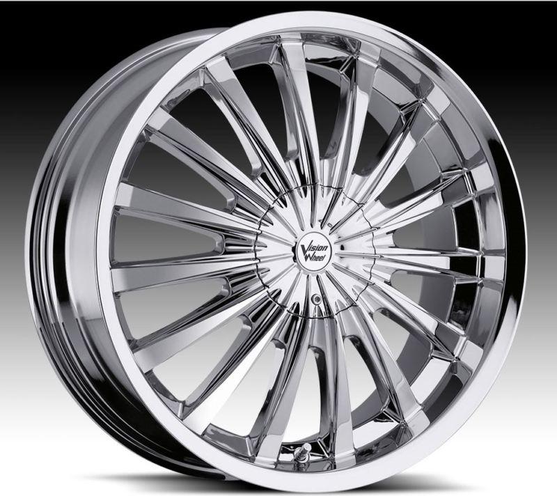 18"x7.5" vision 454 shattered 5x110 solstice cobalt chrome wheels rims free lugs