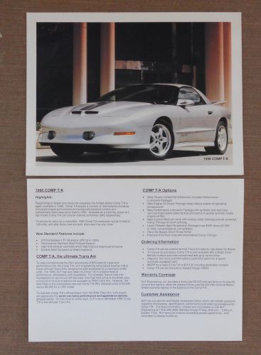 Original 1996 pontiac comp t/a dealer advertising brochure trans am slp new