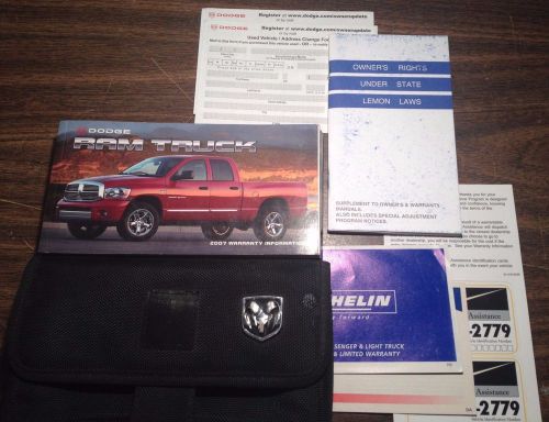 Dodge ram truck owner&#039;s manual 2007 w/ case, warranty and towing info