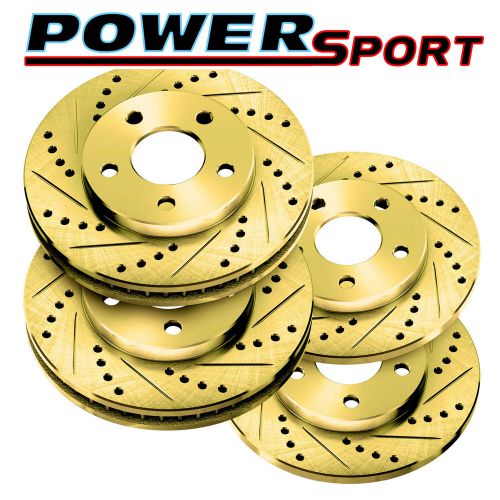 Brake rotors [full kit] powersport gold drill/slot -audi a4 2002-2005 1.8 turbo