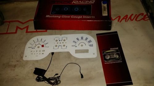 2005-2007 ford mustang v6 120 mph white face gauges stack racing 41116