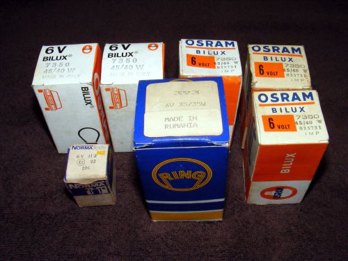 Vintage 6 volt bulbs for auto &amp; motorcycle - nos in boxes