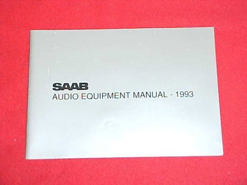 1993 original saab cassette audio radio book owners manual service guide oem 93