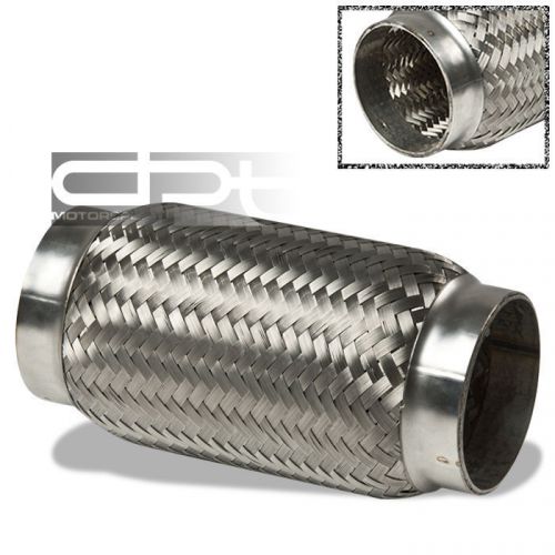 Meshed 3&#034;x 8&#034; long stainless ss double braided flex pipe extender/adaptor piping