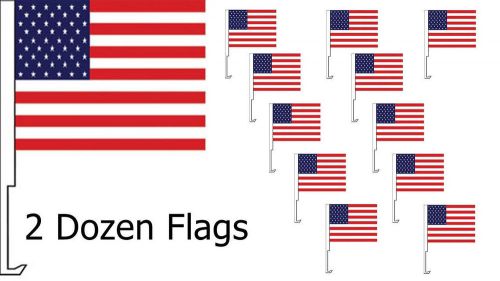 Car dealer supplies 24 car window clip flags american patriotic red white blue