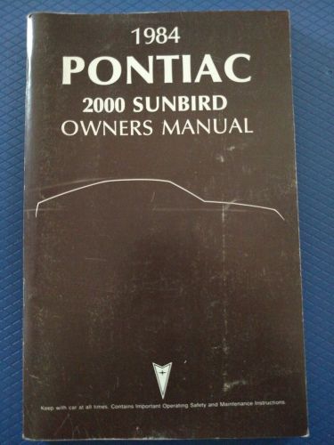 1984 pontiac 2000 sunbird owner&#039;s manual