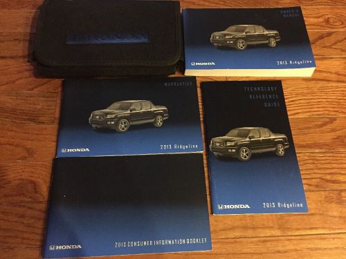 2013 honda ridgeline owners manual set with case oem lqqk!!!