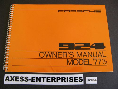 77 1/2 - 1977 1/2 porsche 924 owners manual operators book drivers guide # k184