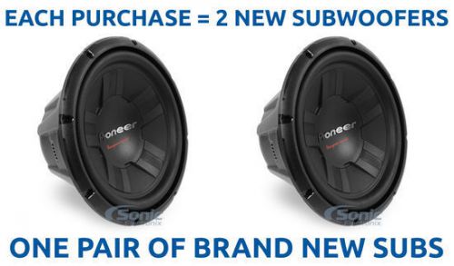 2) pioneer ts-w311d4 1400 watt 12&#034; dual 4 ohm subwoofers car audio stereo subs