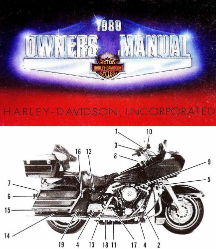 1989 harley-davidson all models owners manual -xlh-fxr-fxrt-flstc-flhs-flhtc