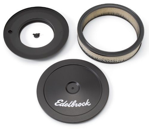 Edelbrock 1203 pro-flo black finish 2&#034; round air filter element with 10&#034;