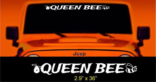 Queen bee edition windshield banner decal sticker fits wrangler jeep xj cj
