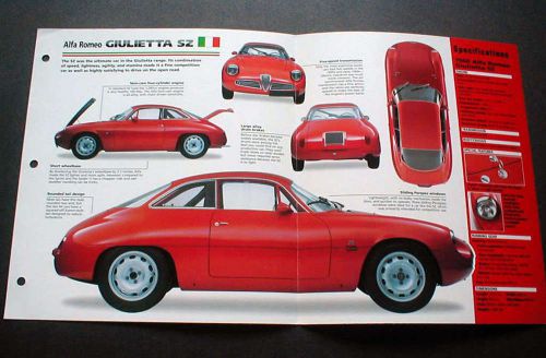 1960 alfa romeo giulietta sz unique imp brochure &#039;60