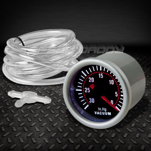 Universal 2&#034; smoke-tinted full sweep led 0-30 hg racing vacuum ratio gauge meter