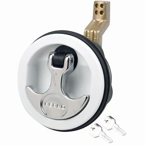 New perko 1091dp1wht surface mount &amp; latch - white body, chrome handle, offset