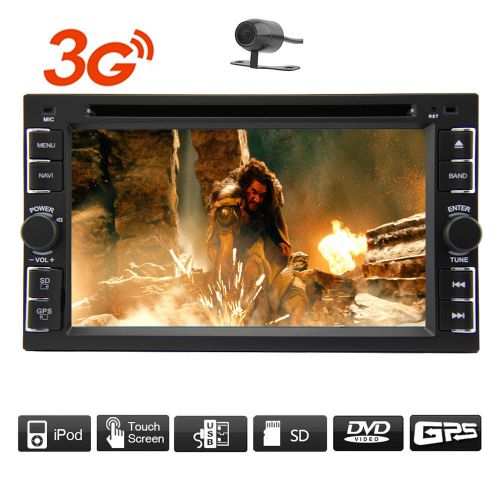 6.2&#034; head unit car gps double din dvd player bt subwoofer built-in mic 3g camera