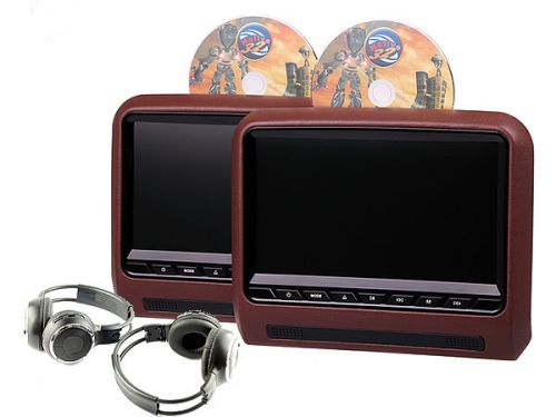 Pair 9 inch car headrest tablet dvd player – sd usb hdmi games fm ir headphone