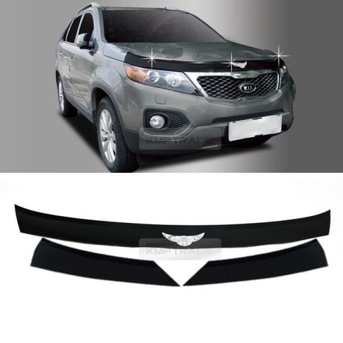 Emblem hood guard bug shield molding black for kia 2010 2011 2012 sorento r