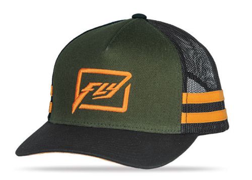 Fly racing huck it mens snapback hat army green/orange