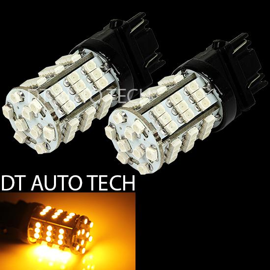 2x amber 3156/3157 smd 54-led corner signal brake blinker light bulbs