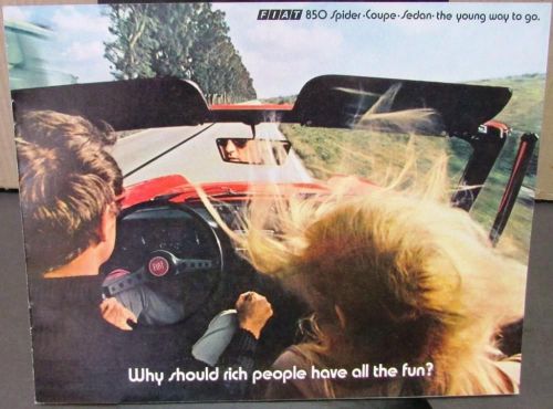 Original 1971 fiat dealer sales brochure 850 sports car spider coupe sedan usa