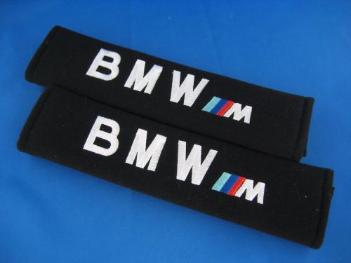 2 xseat belt cover shoulder pads for bmw m m3 m5 m6 ///m embroidery logo 1 pair